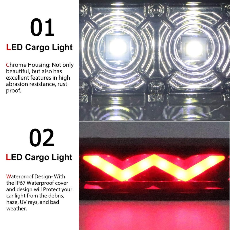 Tresound LED Third 3rd Brake Light for 1999-2007 Chevy Silverado GMC Sierra 1500 2500 3500 HD Classic, Rear Cargo Lamp High Mount Stop light Reverse Light (Clear) - Image 4
